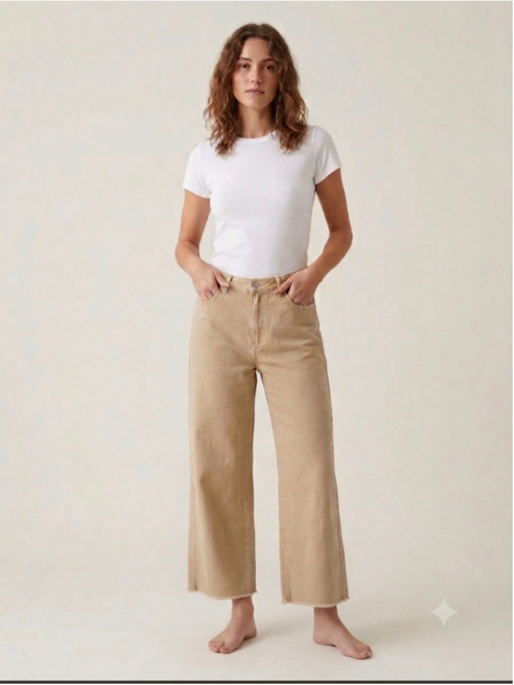 Women's Princess Polly Wide Leg Jeans Size 8 Beige